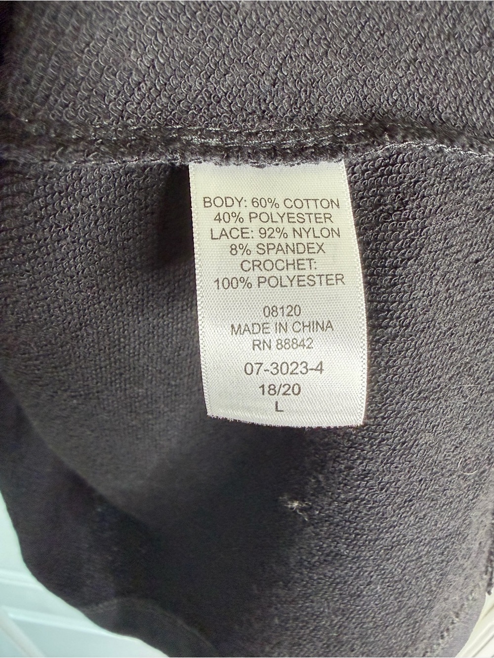 Roaman's Black Hooded Zip Cardigan with Lace Trim - Picture 4 of 7